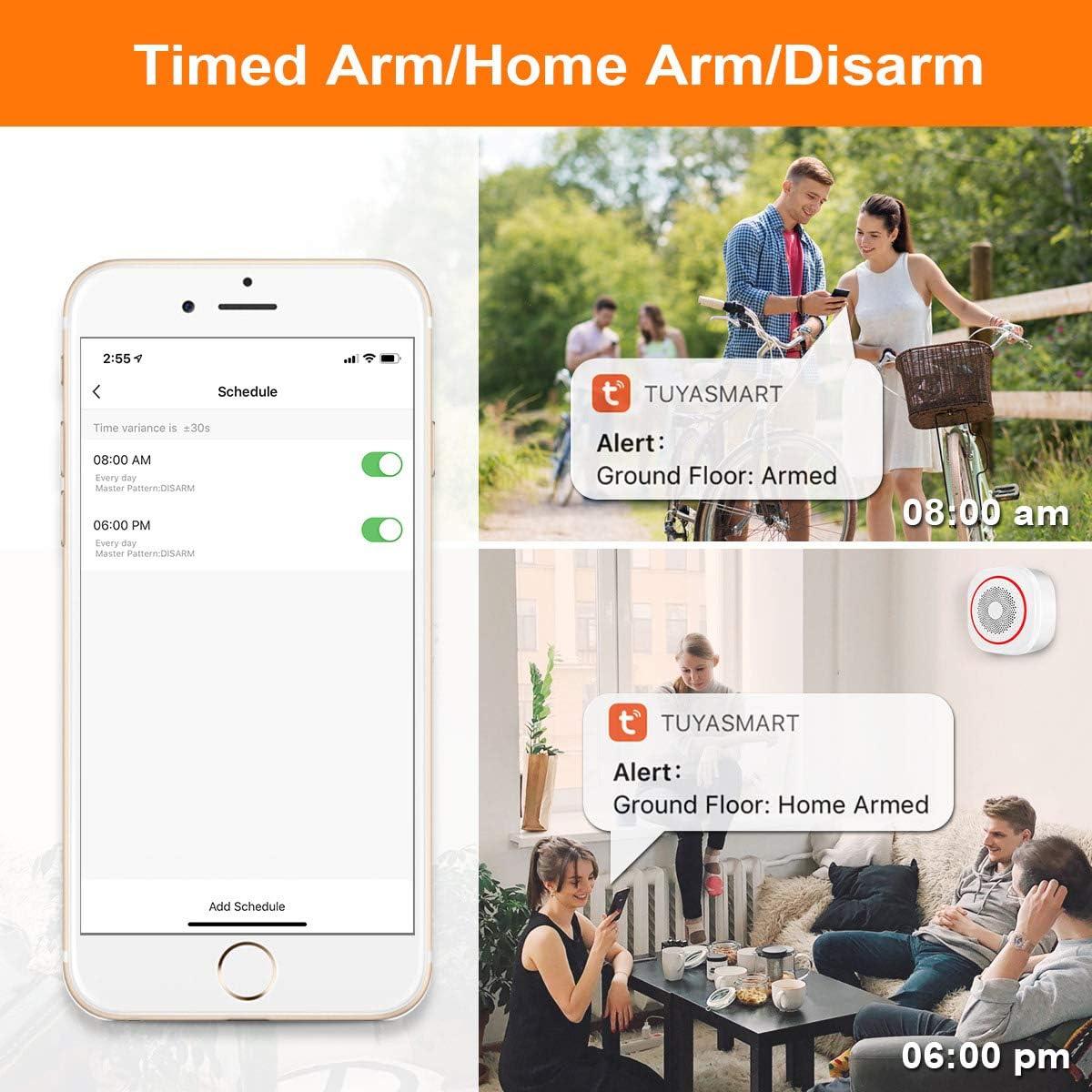 Buу 1 gеt 1 TUYA Smart Home Security Alarm Siren System, ERAY H3 Wireless WiFi Burglar Siren Alarms A Compatible with Alexa and Google Assistant, Alarm Delay/Independent Zone/Optional Doorbell & Alarm Tones