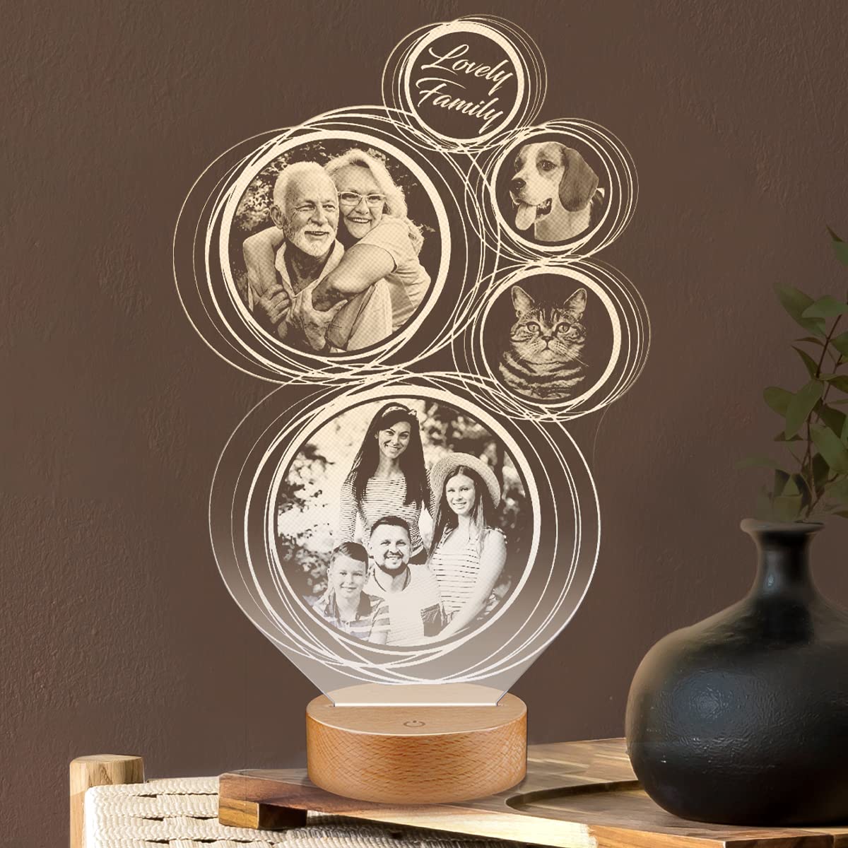 Lampephoto.fr - Lampada fotografica personalizzata su plexiglass, oggetto donna compleanno, migliore amica, Idea di Natale, regalo simpatico matrimonio