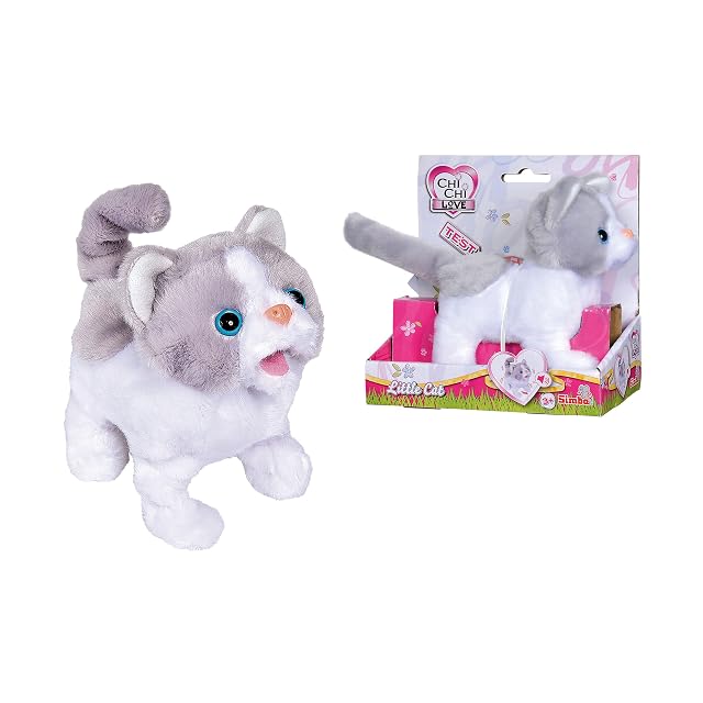 Simba 105893453 - ChiChi Love Little Cat, corre y se mueve con la cola, gato de peluche, con función…