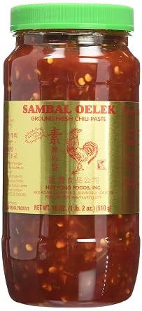 Sambal Oelek Chili Paste 18 Oz 1 Pack - بهار آسيوي فاخر حار ولذيذ، مثالي للطهي والتغميس وتعزيز الأطباق