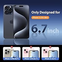 Vista 2 de Mkeke Funda para iPhone 15 Pro Max compatible con Magsafe con 2 protectores de pantalla de grado militar, protección contra caídas transparente