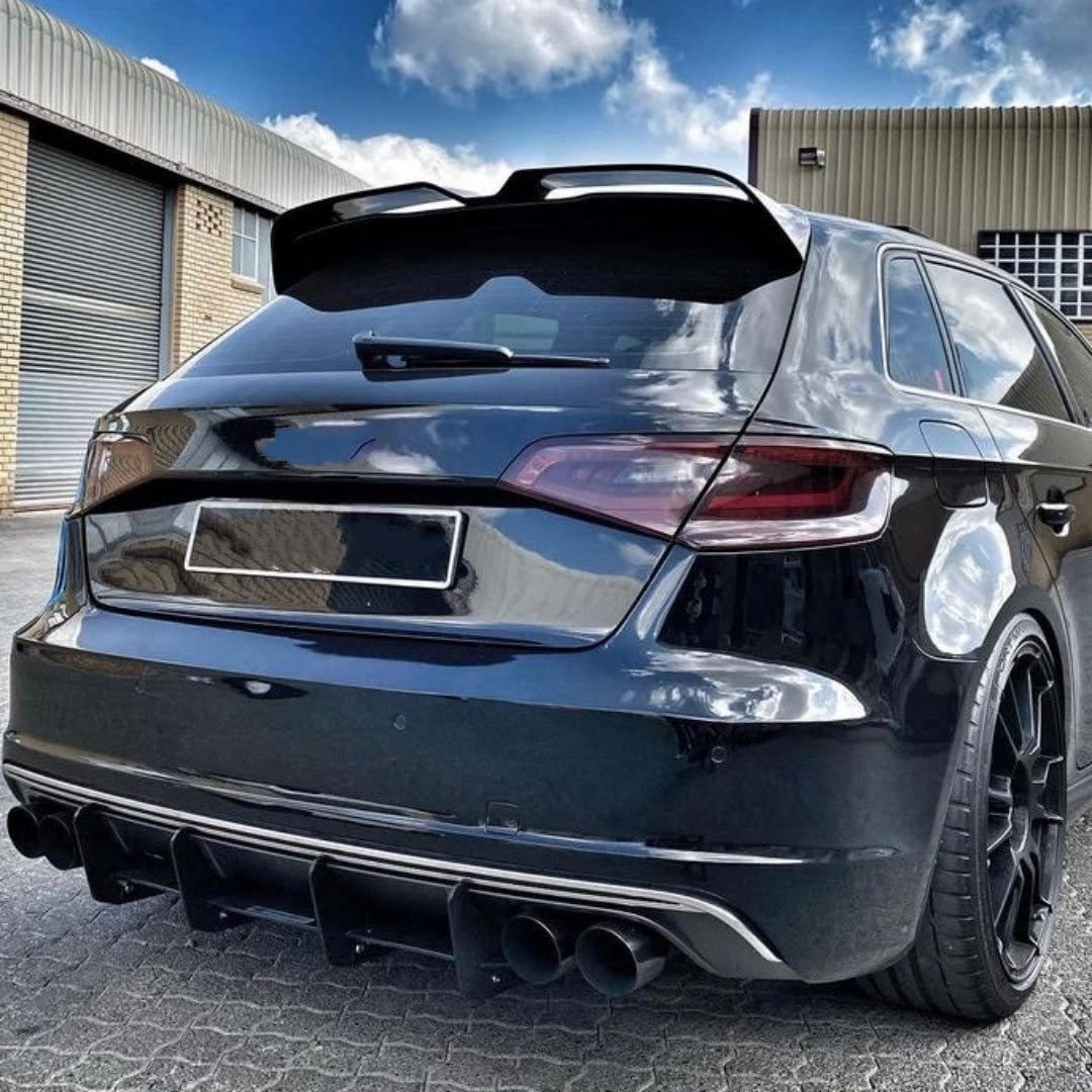 Spoiler Posteriore Per Audi A3 S3 8V Per TFSI Per TDI 2013 2014 2015 2016 2017 2018 2019 2020 Posteriore Del Tetto Coda Ala Tetto Diffusore Splitter Spoiler Boykits alettone posteriore