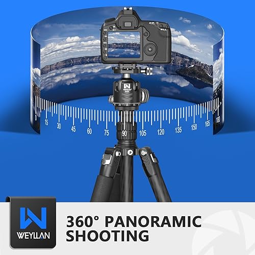 Miniatura 15 de WEYLLAN CH55 - Cabezal de bola de perfil bajo de 2.165 in, cabeza de bola panorámica, cabezal de cámara de trípode de metal CNC para trípodes