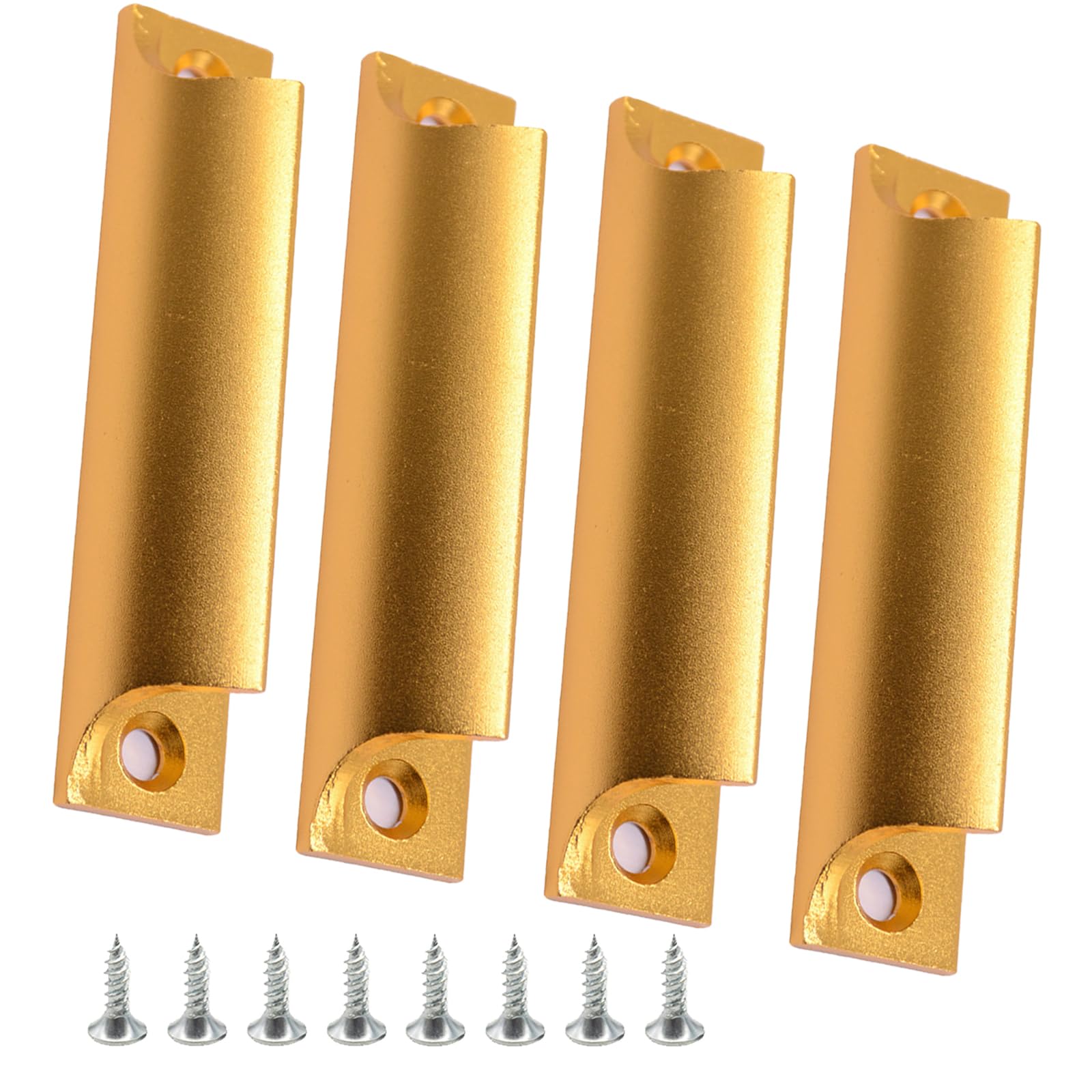 Joytey 4 Packs Drawer Pulls Cabinet Pulls Finger Edge Pulls Sliding Door Handles Furniture Handle with Screws Window Pull Kitchen Hardware Cupboard Wardrobe Dresser Knobs Handle Pull for Bathroom