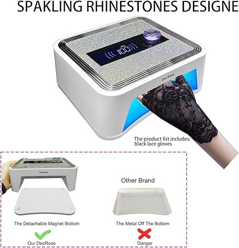 Miniatura 3 de Lámpara de uñas LED UV, inalámbrica, 120 W, recargable, luz UV para uñas de gel, luz portátil con temporizador, lámpara de curado de diamantes de