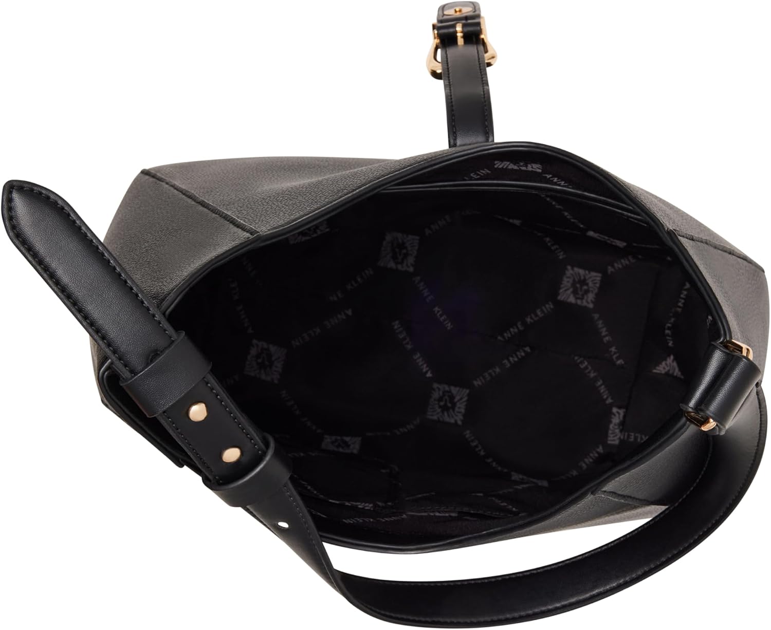 Anne Klein North South Hobo with Sculpted buckle detailing and pouch