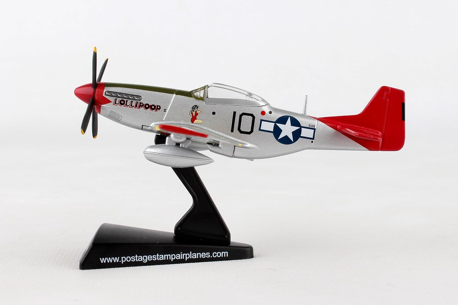 Daron P-51D Mustang Die-Cast Model – 1:100 Scale WWII Long-Range Fighter Replica, Tuskegee Airmen Edition, Highly Detailed, 4” Length x 4.5” Wingspan, Adult Collectible Ages 14+
