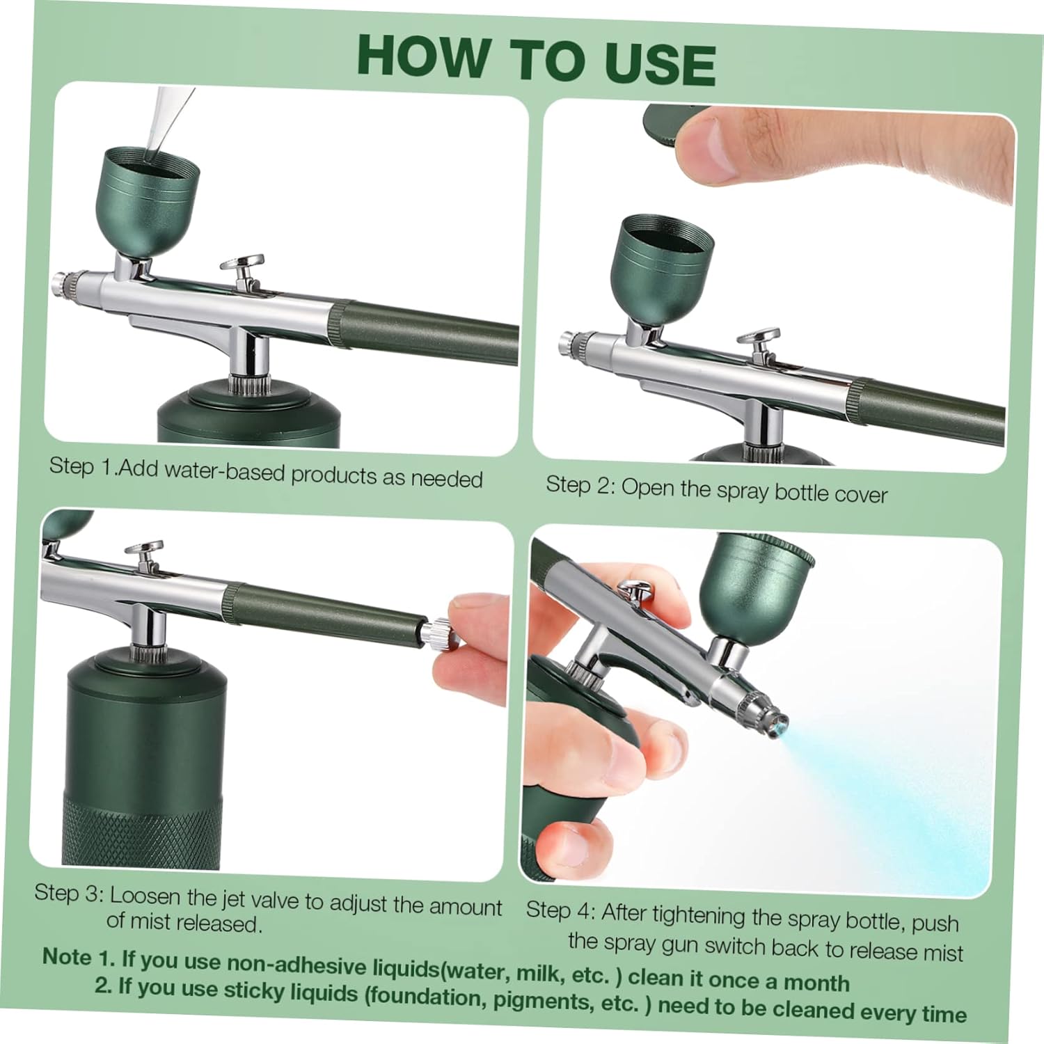 OSALADI Portable Mini Airbrush Kit High Pressure Handheld Air Brush Spray for Makeup Manicure Art and Drawing USB Rechargeable Fine for Moisturizing and Nutrient