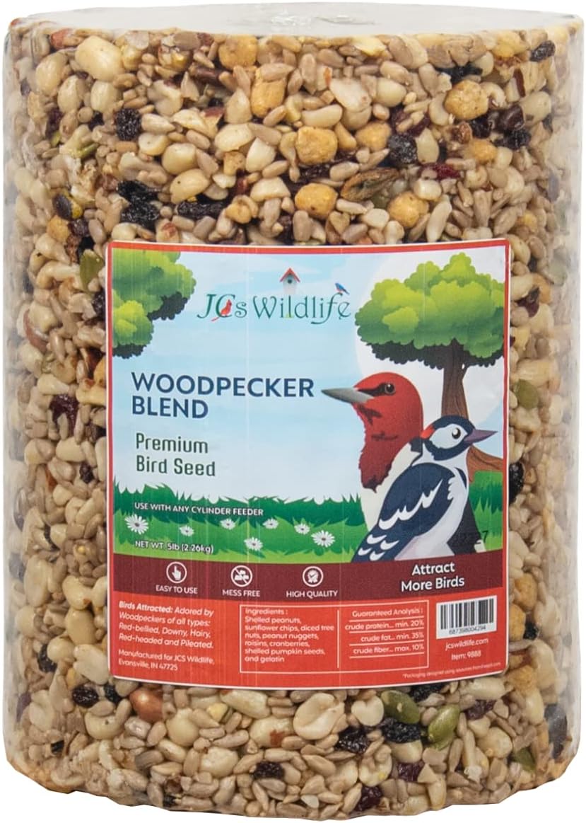 6-Pack JCs Wildlife Woodpecker Blend Bird Seed Large Cylinder, 5 lb