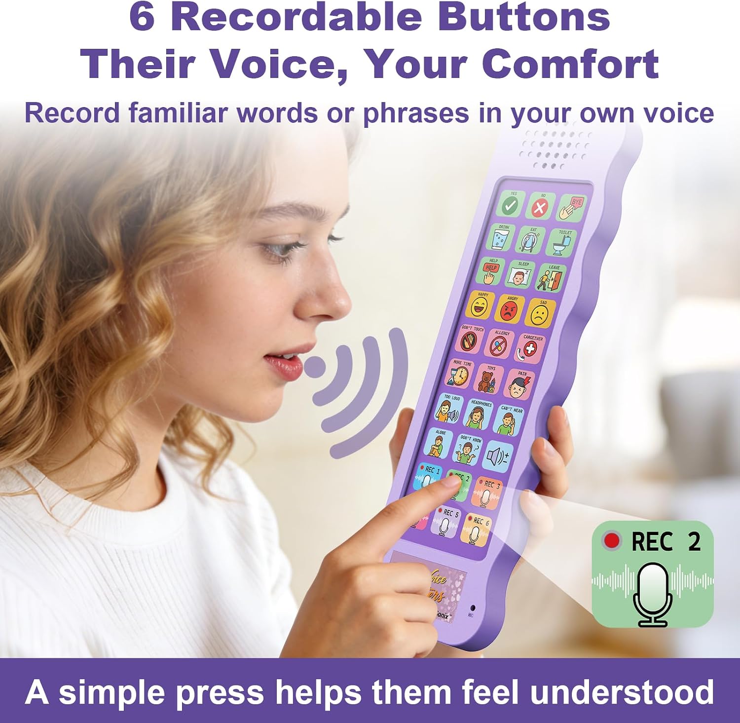 AAC Device for Autism, Communication & Talking Aid for Nonverbal Kids & Adults, 23 Preset + 6 Recordable Buttons, Color-Coded Icons, Adjustable Volume, Speech Therapy Board for Home & School image 2