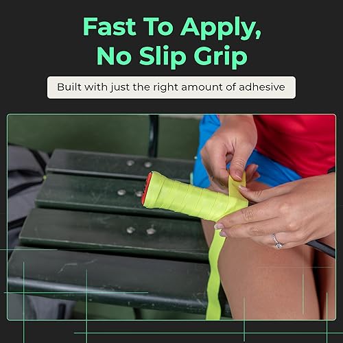 Miniatura 6 de ADV MaxTac Tacky - Cinta de agarre para raqueta de tenis profesional, 3 unidades, agarre antideslizante extremadamente pegajoso, fina y fácil de