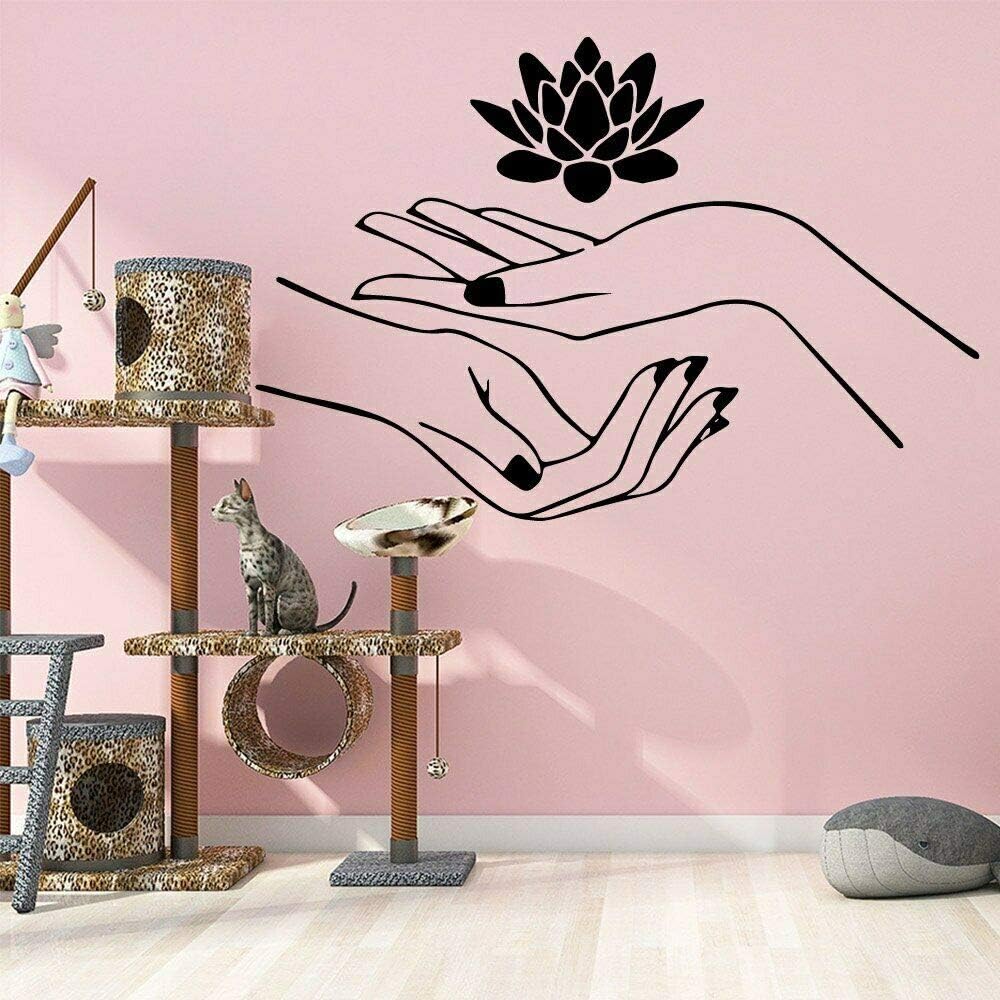 Gadgets Wrap Wall Decals Nail Salon Art Decor Flower Massage Beauty Vinyl Wall Stickers Woman