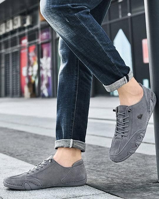 Handmade Suede Shoes, Soft Leather Slip on Shoes Beck Shoes for Men Waterproof Casual Sneakers Non-slip Breathable Chukka