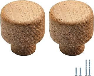 Evionlin round natural wood cabinet handles