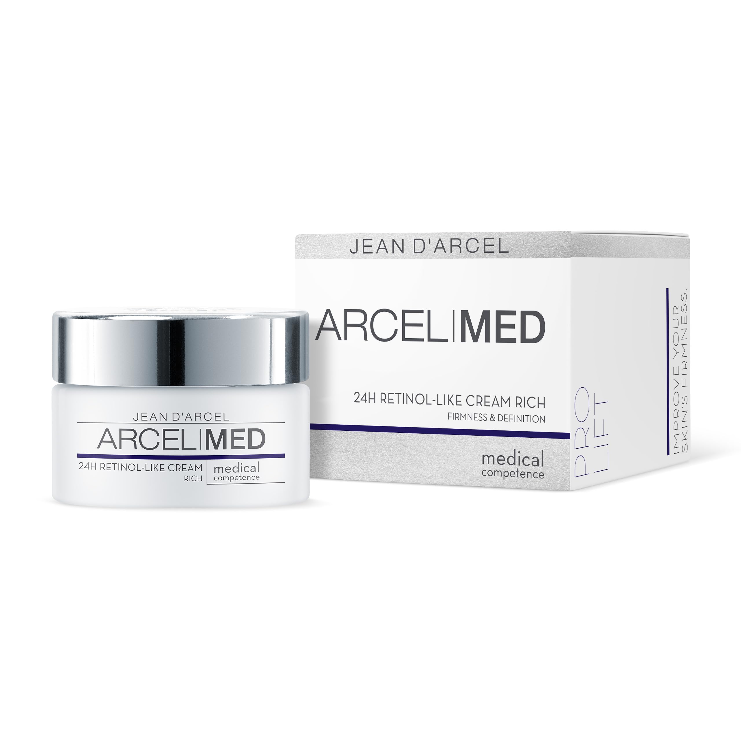 JEAN D'ARCEL ARCELMED Intensywny krem do twarzy przeciw starzeniu się, 24 h, retinol-like Cream rich 50 ml, redukuje zmarszczki, poprawia elastyczność i wygładza skórę