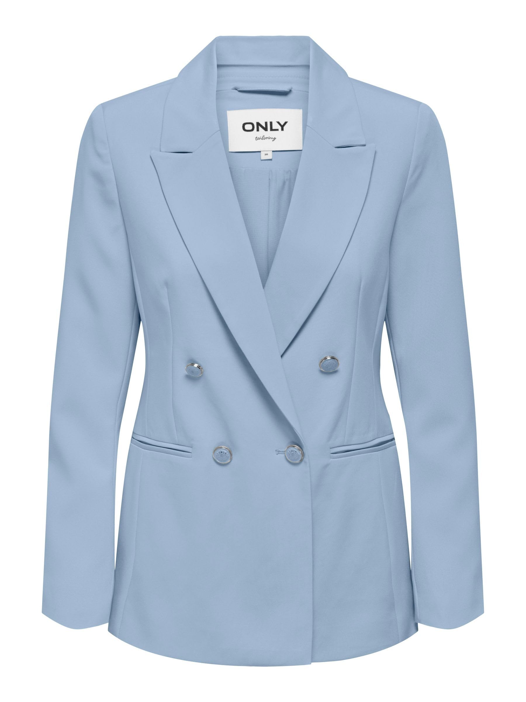 Only Women's Soft Chambray Onlastrid Life L/S Fit Blazer Tlr Noos, 12