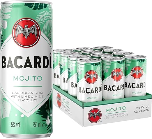 BACARDÍ Mojito: Cóctel en lata listo para disfrutar con ron, lima y hierbabuena