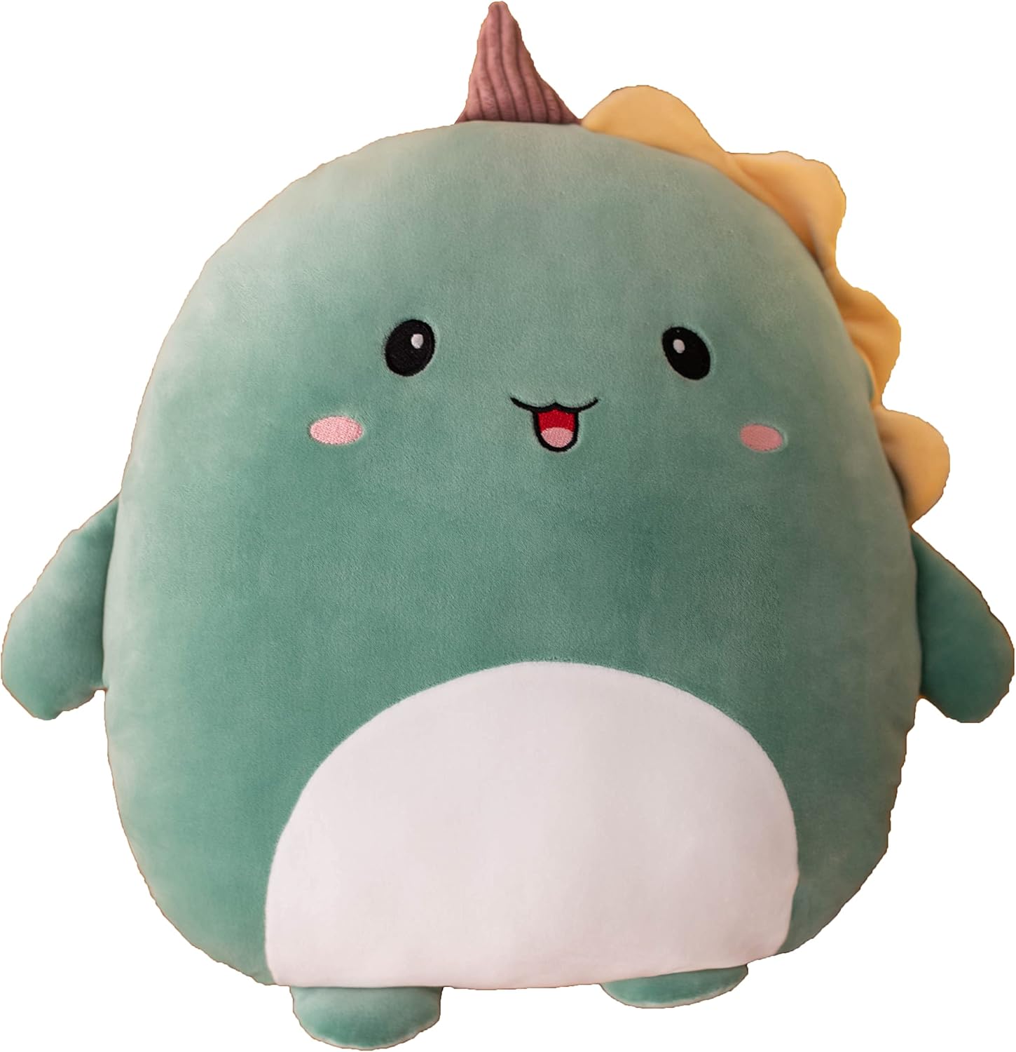 Soft Flat Dinosaur Plush Hugging Pillow Cute Green Dinosaur Unicorn Stuffed Animal Dino Plushies Toys Kids Dino Anime Cushion for Birthday, Valentine's Day, Christmas...16.5 Inch