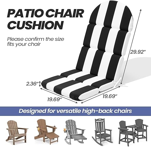 Miniatura 3 de Crestlive - Juego de 2 cojines Adirondack para sillas Adirondack de 50 x 19.6 pulgadas, repelentes al agua, resistentes a la decoloración, cojín