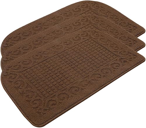 Tapetes de cocina antifatiga hechos de 100 % polipropileno, semirredondos, antideslizantes, lavables a máquina, 2 piezas