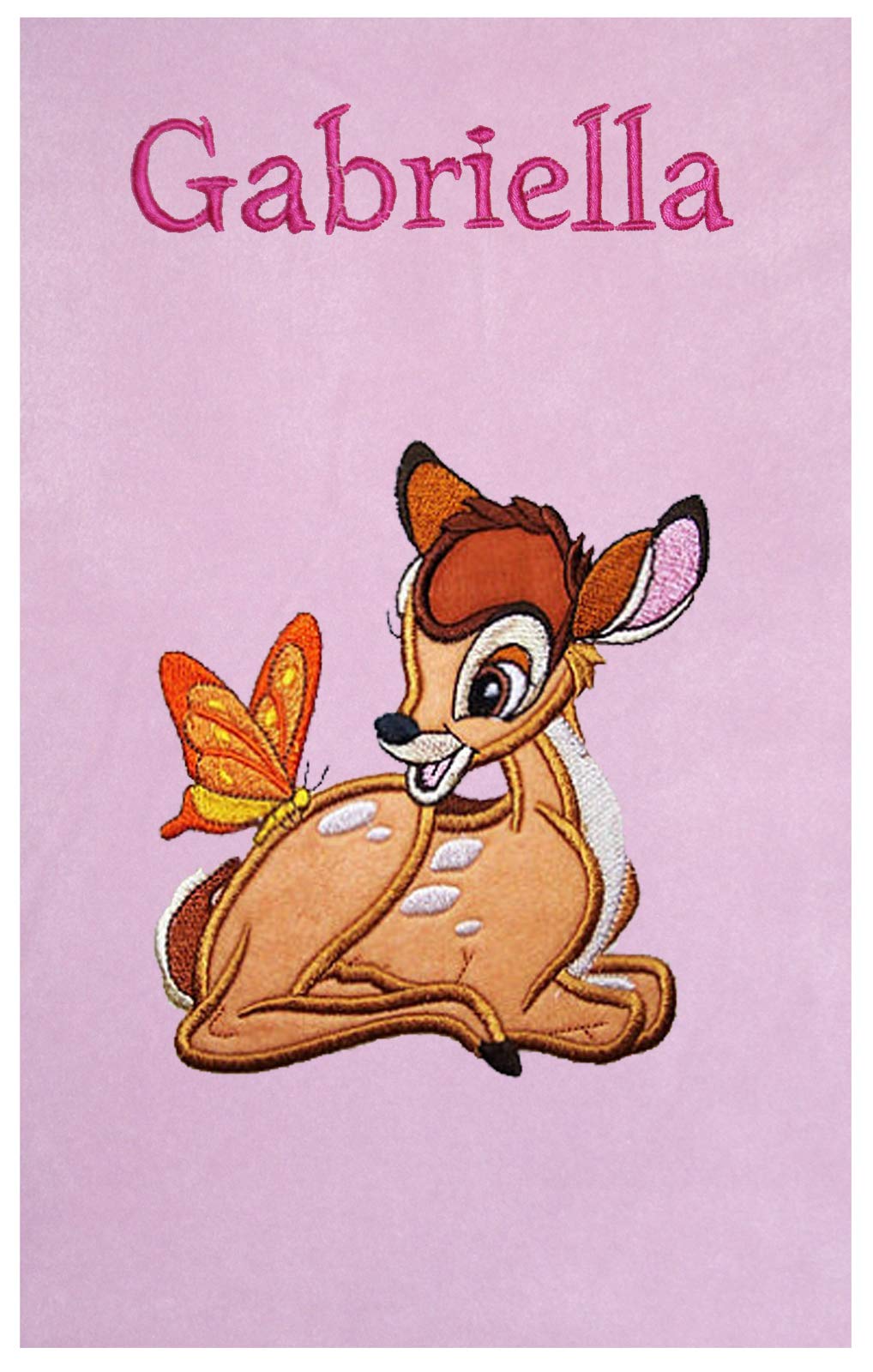 Oh Sew Simple Baby Deer Personalised Applique Super Soft Fleece Blanket (Baby Pink) 5 BLANKET COLOURS NOW AVAILABLE AT CUSTOMISATION POINT