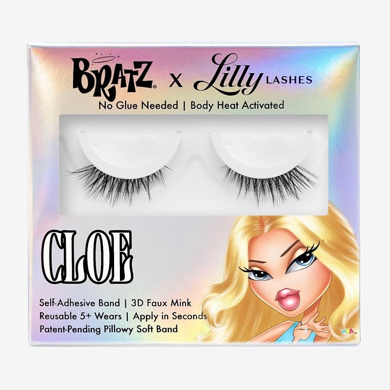 Cílios Postiços Lilly Lashes BRATZ Collab Cloe Meio Cílios Autoadesivos Curtos 12 mm Edição de 25º Aniversário