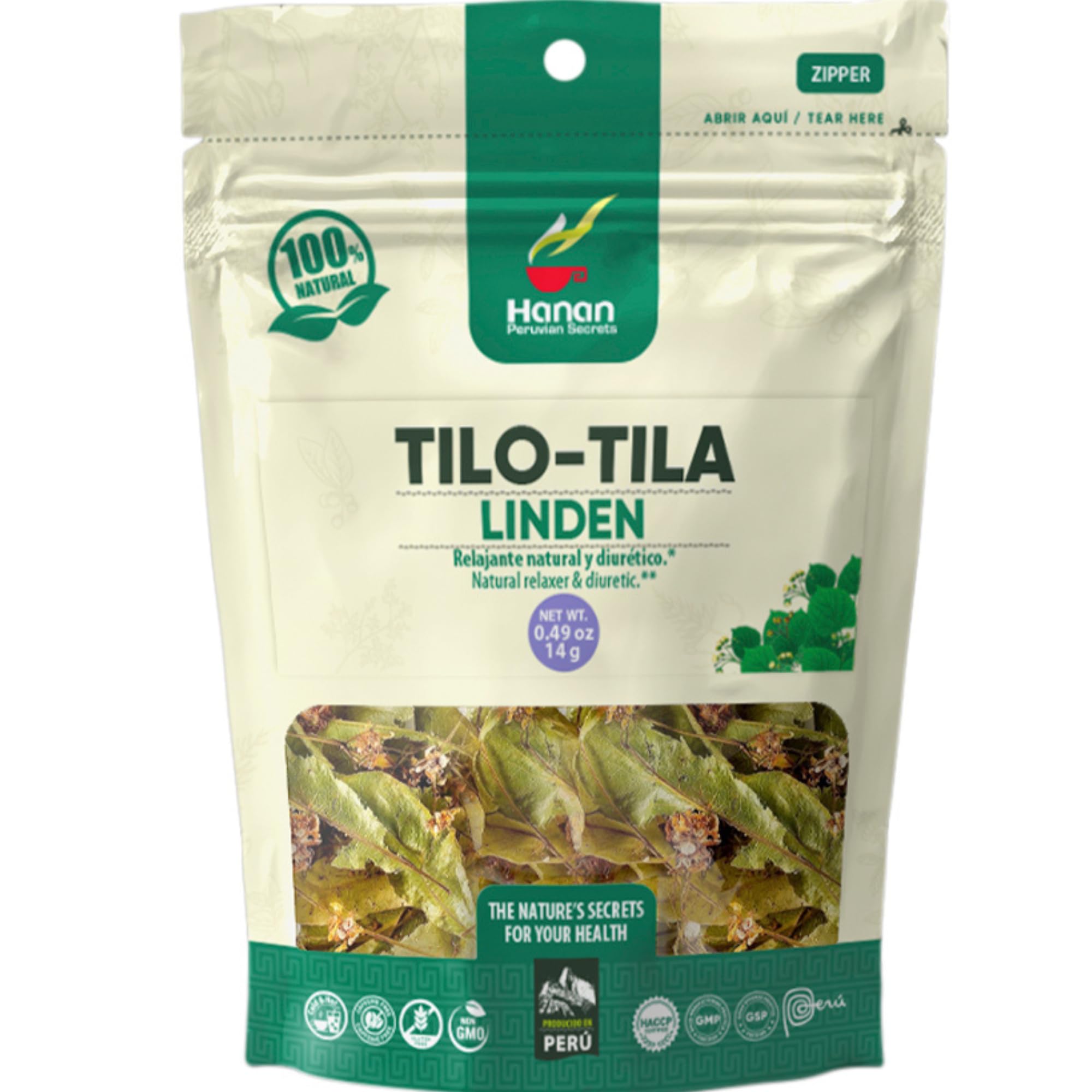 Hanan Linden Loose Herbs (Tilo Tila) 0.5 oz (14 g) - Natural, Dried Linden Plant Leaf for Herbal Tea Supplement