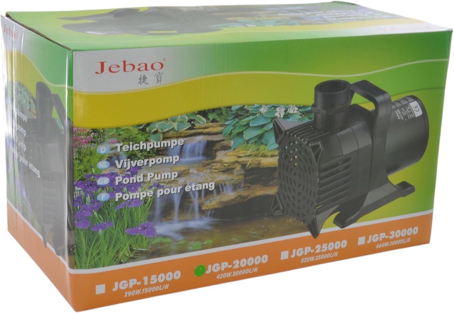 Jebao Pond Waterfall Fountain Pump, 5200gph, 450-watt