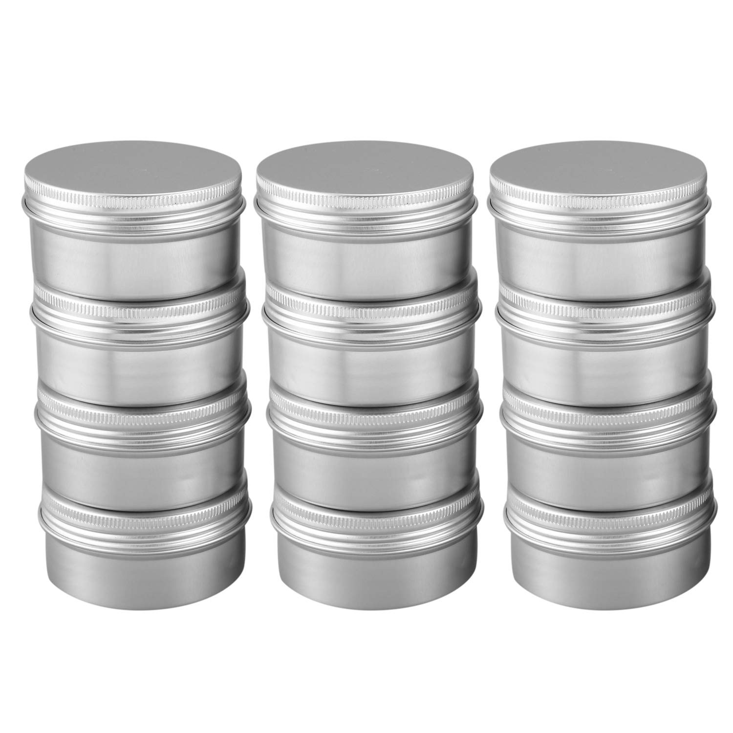 CTRLZS 12 Pack 80Ml Tins Containers Tea Aluminum Box Lip Balm Balm Storage Box Jar Containers With Cap For Lip
