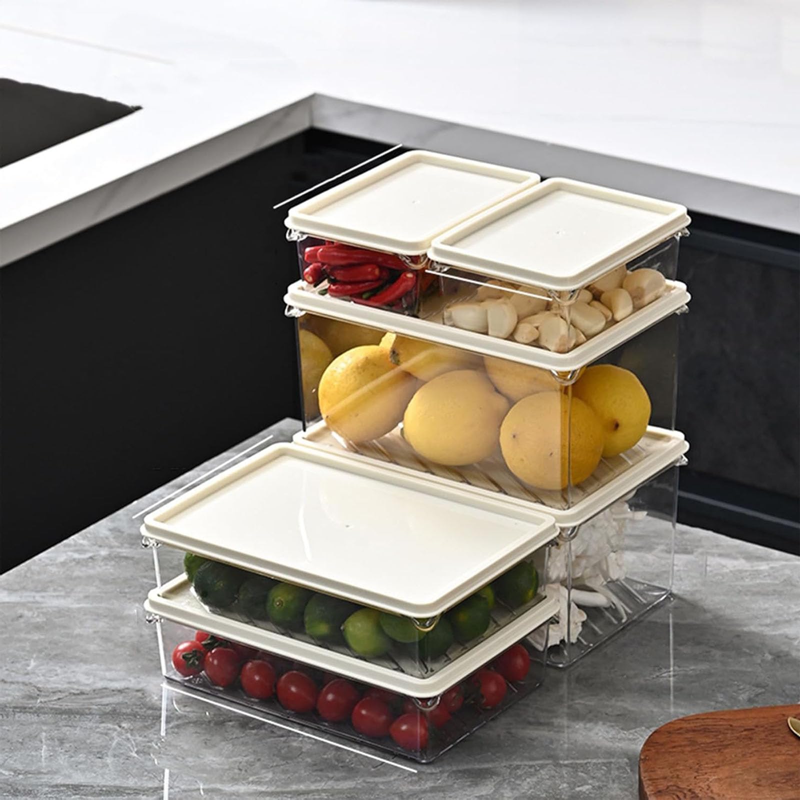 Amazon｜密閉容器フラットフラット冷蔵庫タッパーPP家庭用食品収納