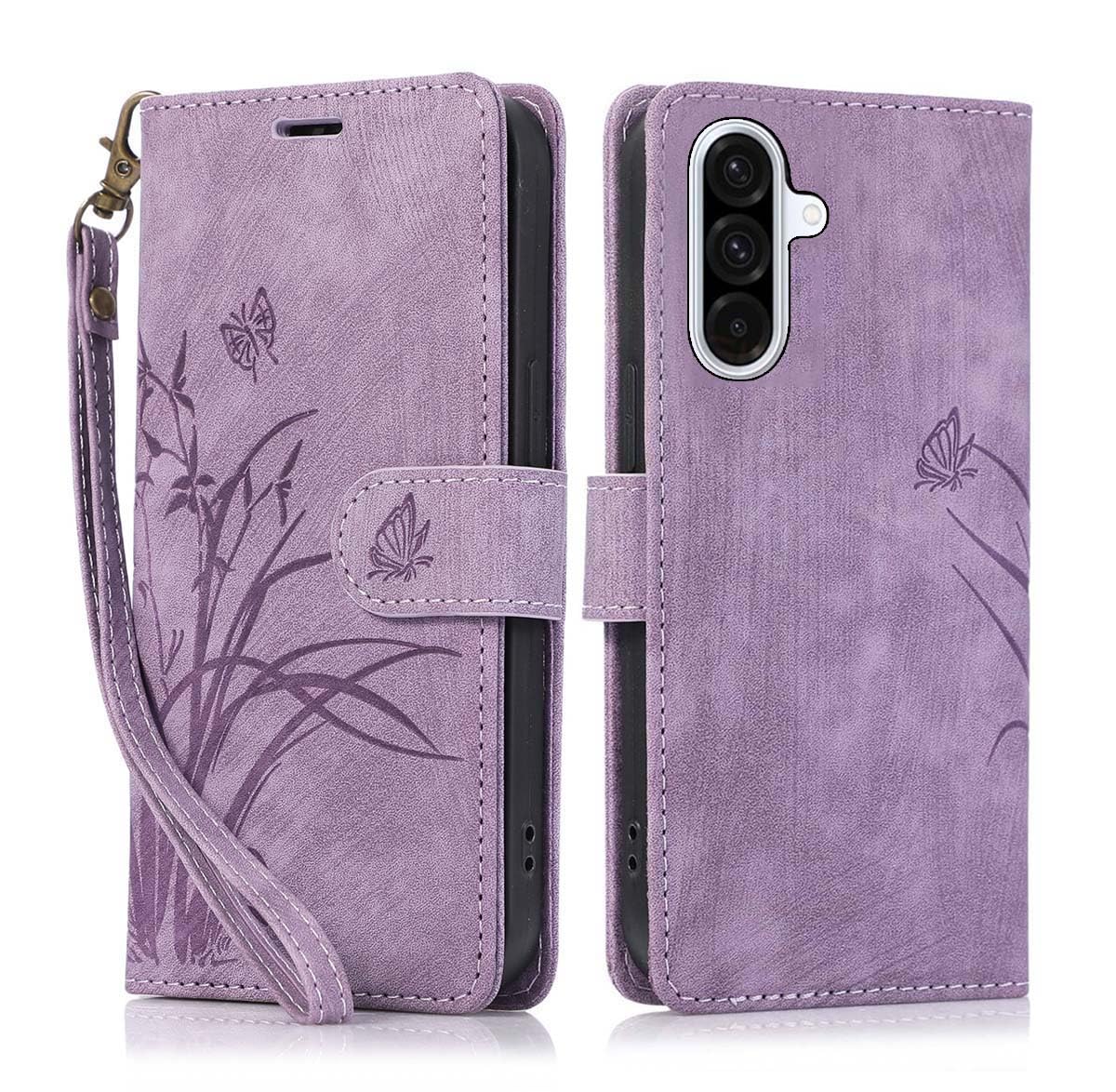 Housse cuir synthétique premium Samsung Galaxy A56 5G finition violette