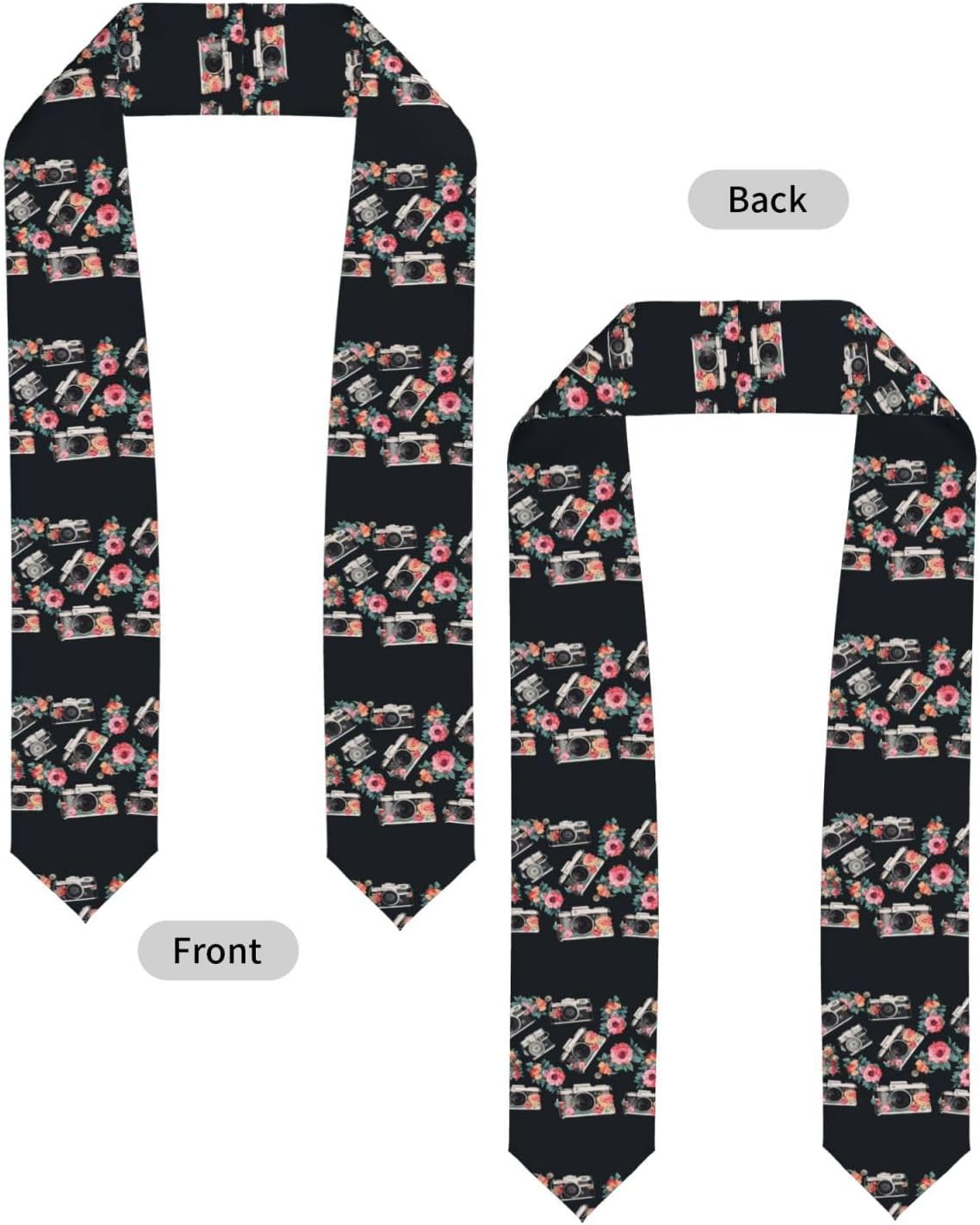 Flower camera Graduation Stole 2026, Personalized Graduation Sash with Picture, Custom Grad Stole 51.2" image 2