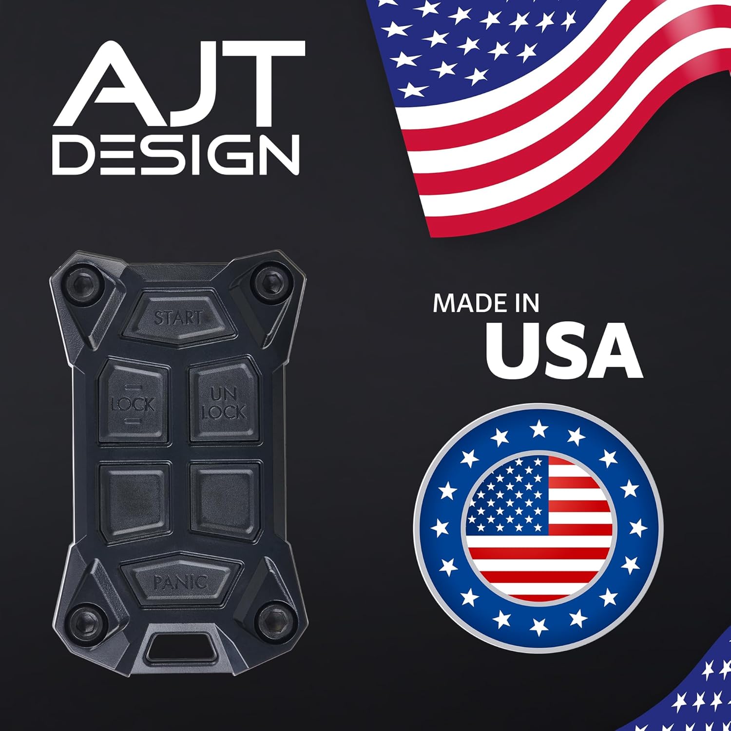 AJT DESIGN Replacement Key Fob Case Compatible with 2014-2018 Chevrolet Silverado, GMC Sierra | 2013+ Chevy Colorado, GMC Canyon | 2012+ Suburban, Tahoe, Yukon | GMC / Chevy Key Fob Shell - Black