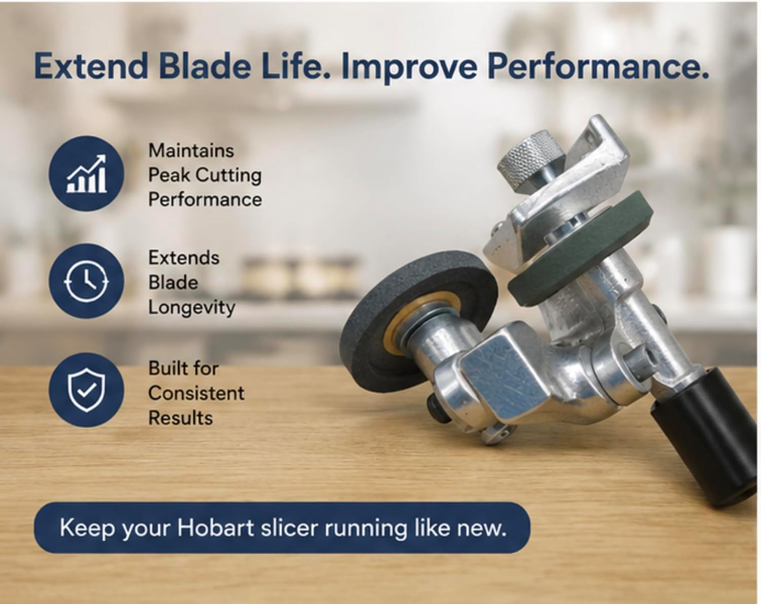 Sharpening Stone Set for Hobart Slicers | Truing Stone & Grinding Stone | Fits Hobart 512, 1512, 1612, 1712 | Deli Slicer Blade Sharpener
