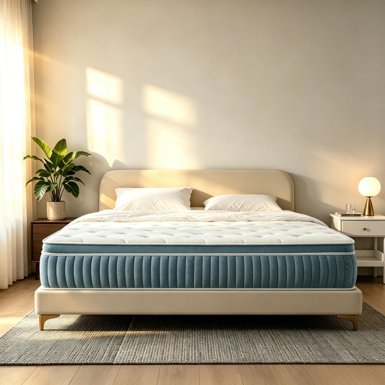 Photo 1 of Giovanly King Mattress, 14 Inch King Size mattresses | Medium Firm - Cooling Gel Memory Foam & Zoned Pocket Coils for Pressure Relief, Spinal Alignment & Extra Lumbar Support | Motion Isolation |