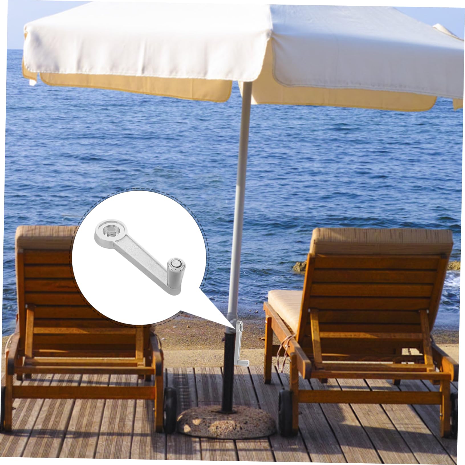 Maniglia a manovella per terrazzo, ricambio per esterni, compatibile con ombrelloni e mobili da giardino, accessori robusti per spiaggia, terrazza e picnic, facile installazione