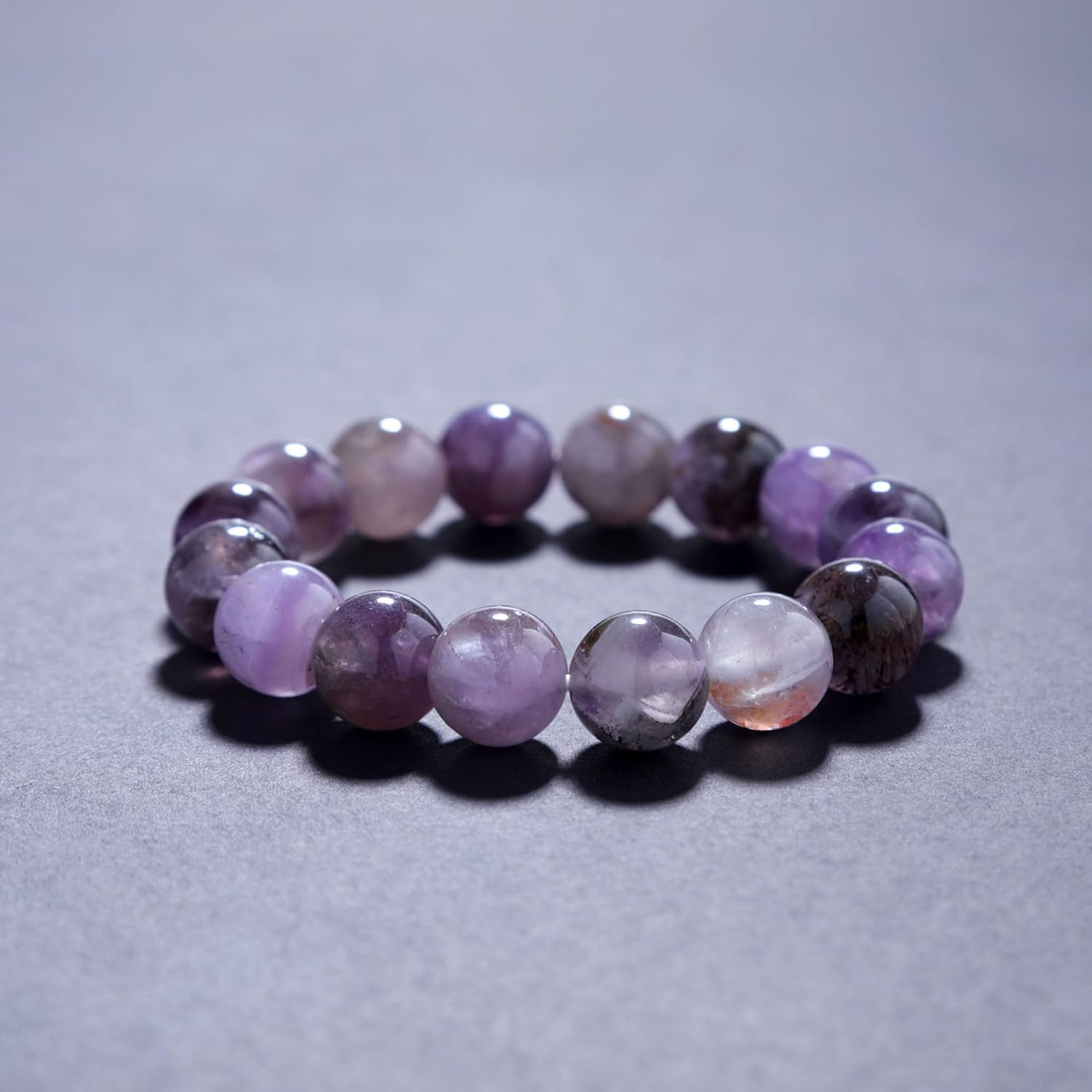 TALIMU Auralite 23 Amethyst Natural Crystal Beads Bracelet Handmade Men Women Stretchy Bracelet Healing Crystal bracelet 8mm 10mm 12mm Round