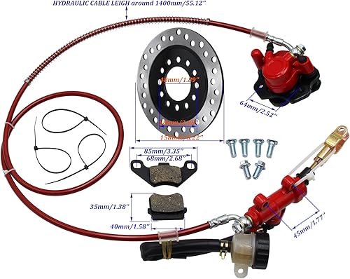 Miniatura 2 de Sistema de pinza de freno de disco trasero hidráulico Pastillas Rotor de disco para 150cc 200cc 250cc Dirt Bike Quad ATV Gokart Go Kart Dune Buggy