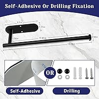 Vista 6 de Portarrollos de papel de cocina, autoadhesivo o con perforación, portarrollos de papel de cocina debajo del gabinete, portarrollos de papel de Negro