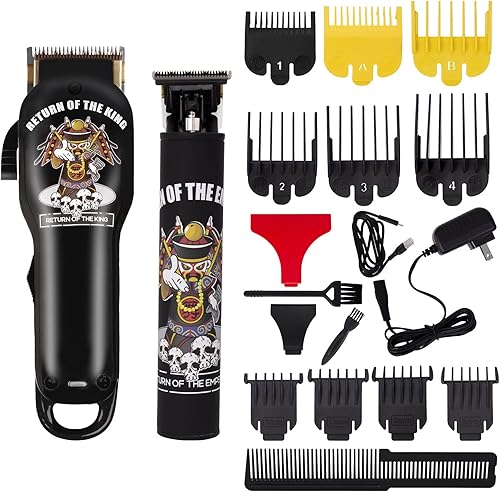 colorski Kit de cortapelos y recortadora para hombres, kit de corte de pelo de peluquería, recortadores de contorno T de barba con 10 peines guía