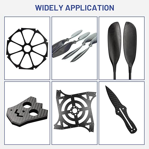 Miniatura 6 de Láminas de fibra de carbono 200X300X2MM - 100% placa de fibra de carbono entretejida plana brillante de 3K para reparación de paneles de modelo de