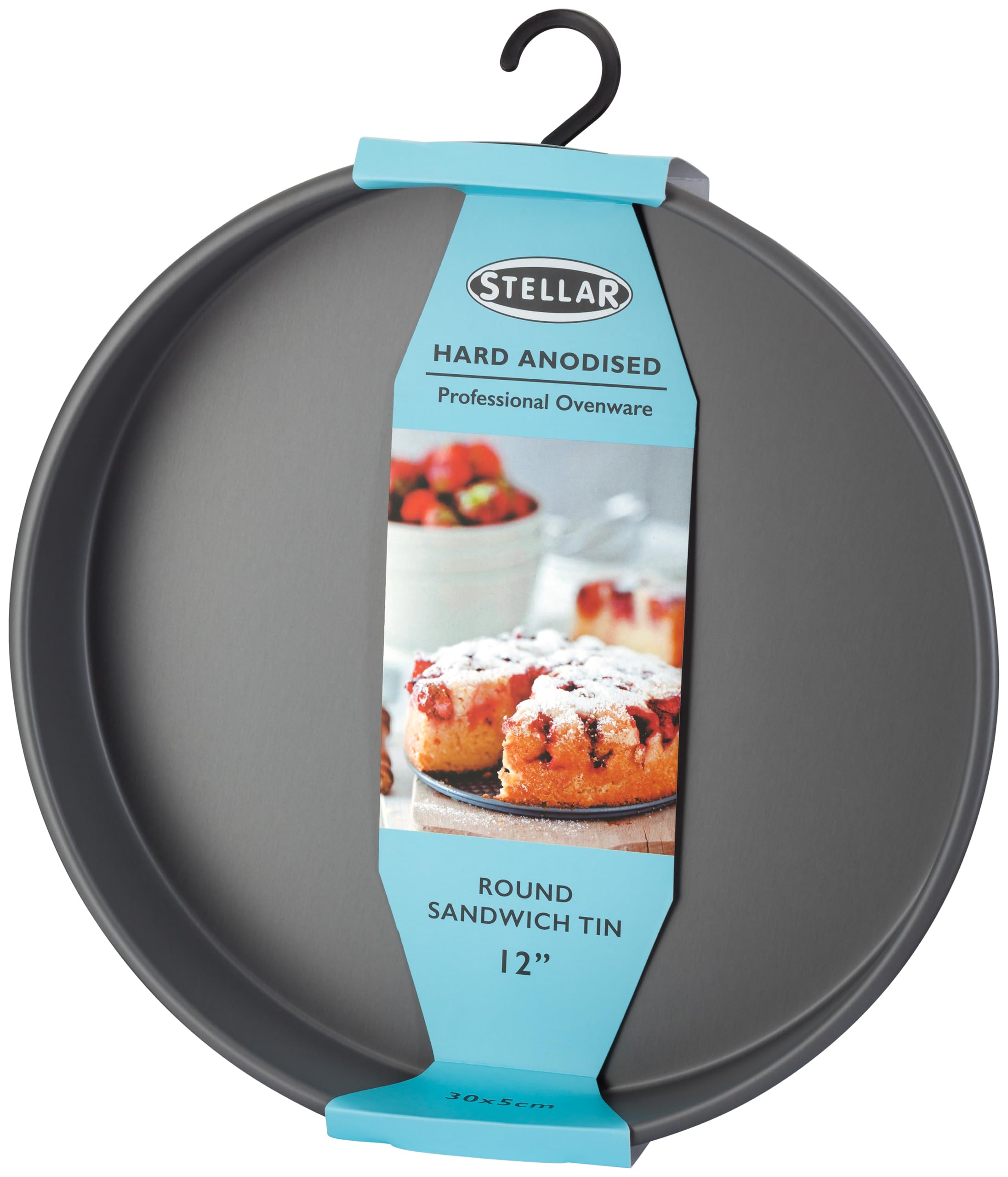 Stellar Black Expert 12"/30Cm Round Sandwich Tin, Oven Safe To 240C, Ptfe & Profa Free