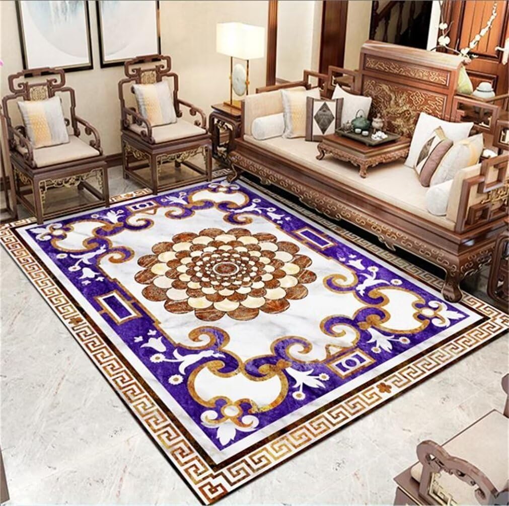 Moquette tapis lavable 90x180 cm violet fini les glissades et les taches