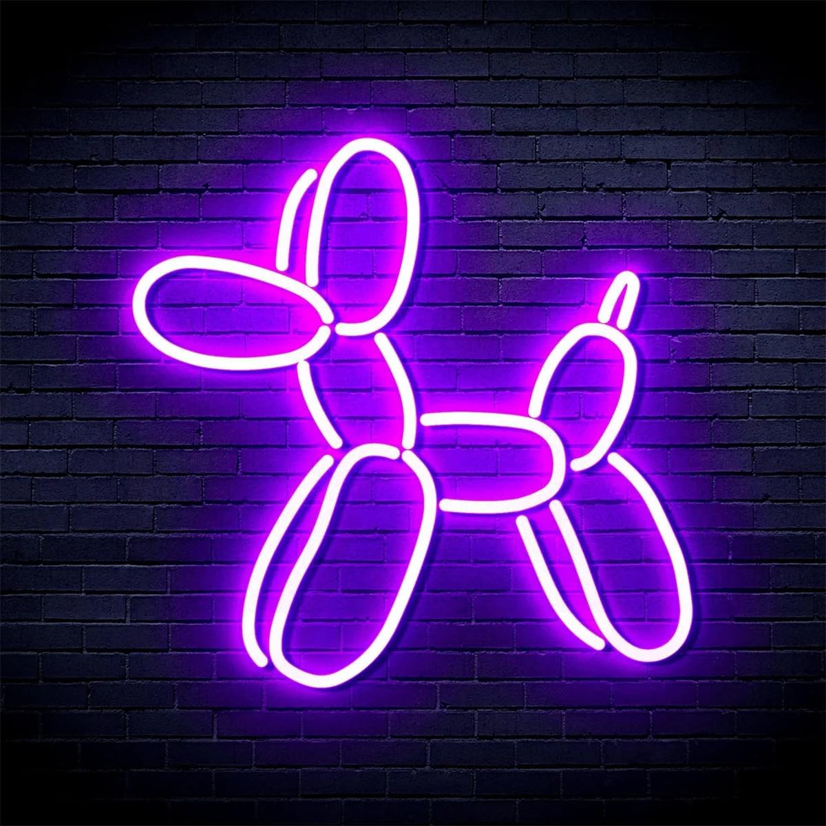 Ballon Dog Neon Sign Led Animal Light for Kids Room Party Birthday Club Art Wall Decor Great Gift for Kids Teenager (Purple)