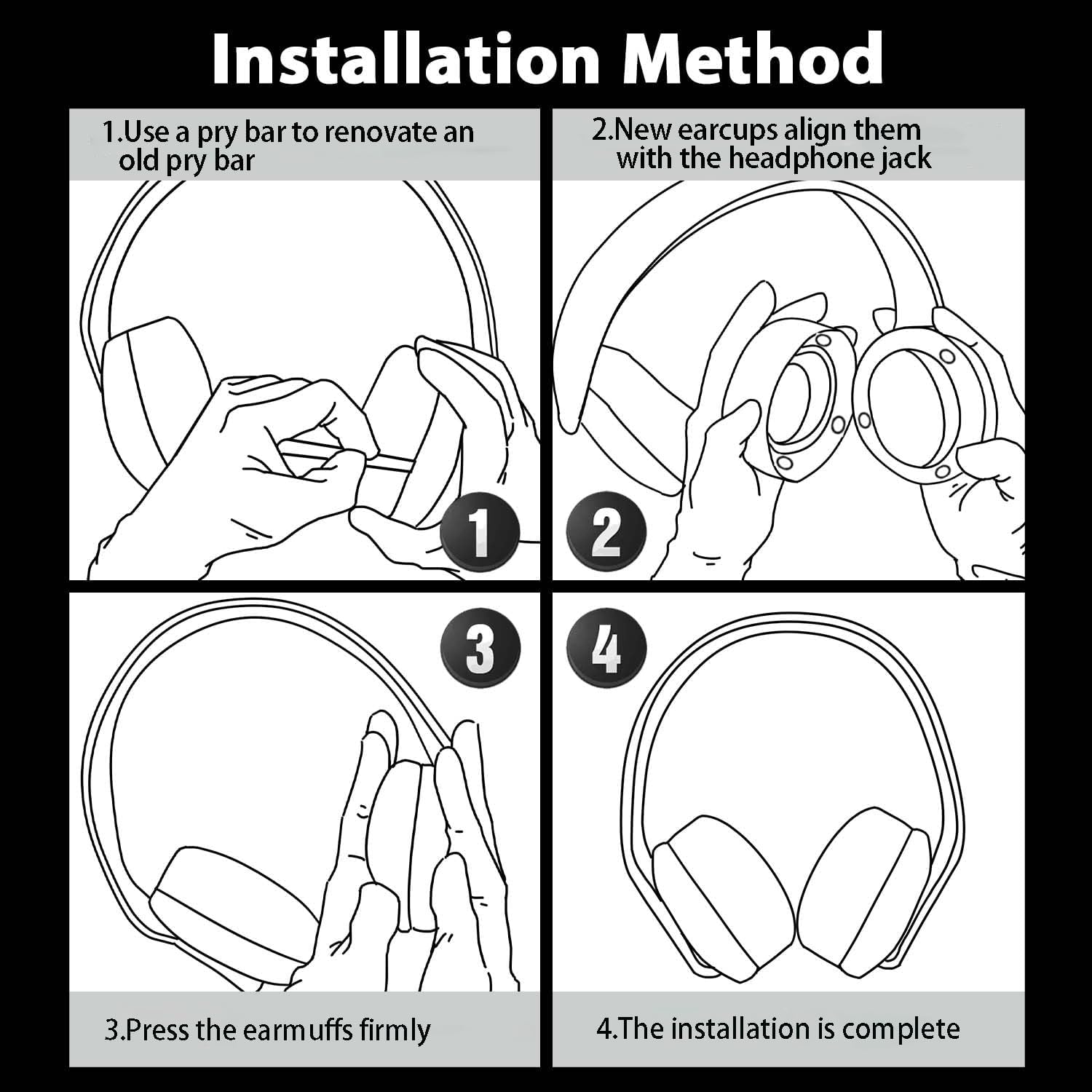 Aiivioll Zapasowe nauszniki do słuchawek Razer Thresher Ultimate Dolby 7.1 Surround Sound Gaming, proteinowa skóra PU, czarne