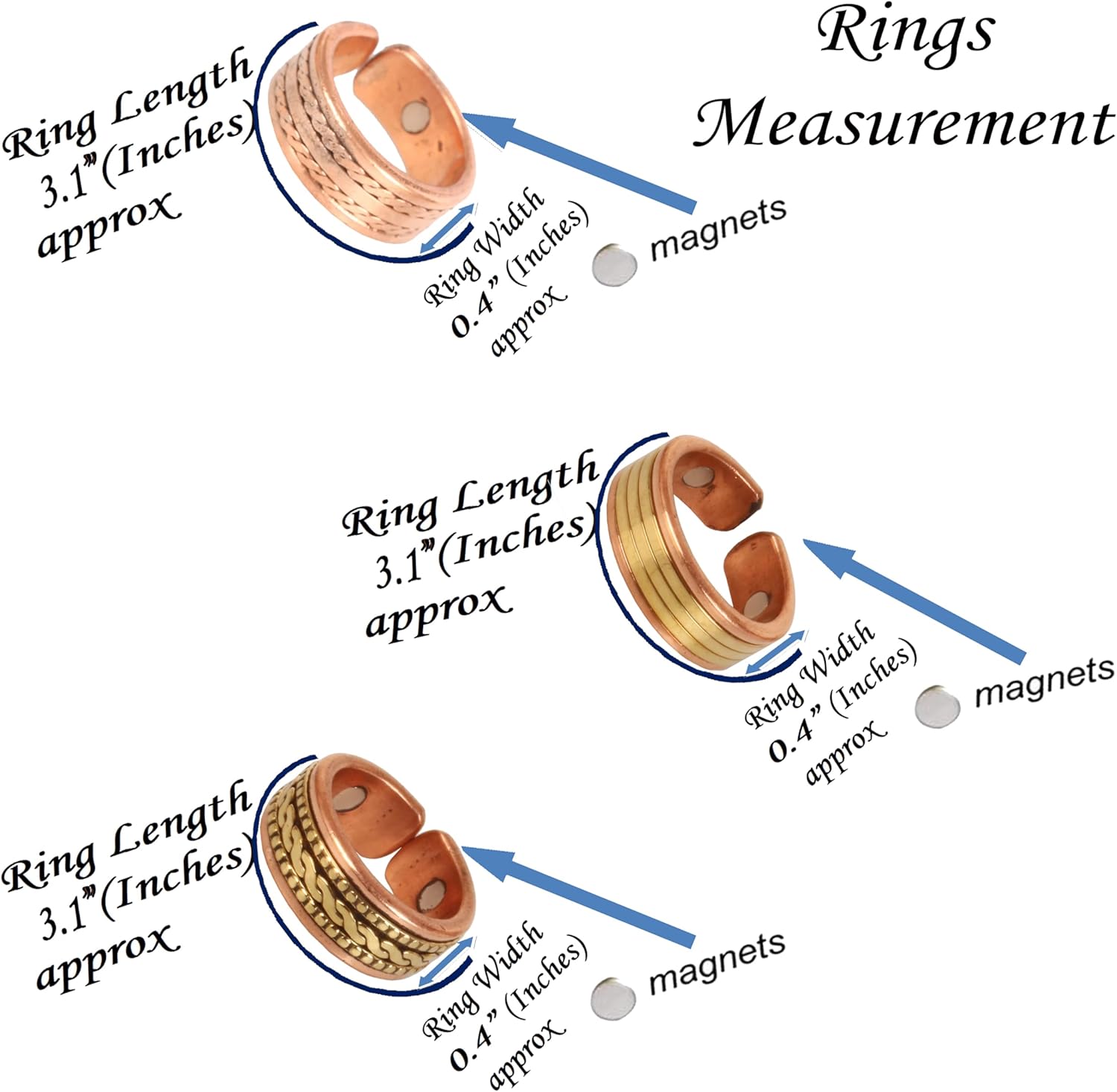 Touchstone Handcrafted by Indian Skilled Artisans Durable Pure Copper Magnetic Ring - Image 4