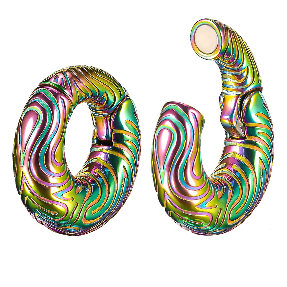 PUNKYOUTH 0g(8mm) Stainless Steel Ear Hanger Weight for Stretching Ear Lobe Women Men Dangle Plugs Tunnels Body Piercing Jewelry Kit