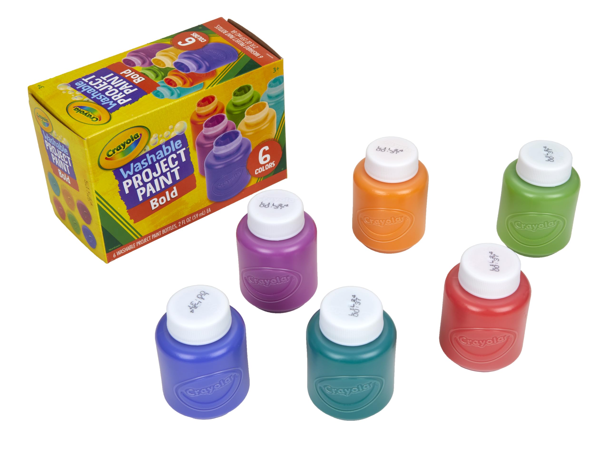 Crayola Washable Kids Paint, Assorted Bold Colors, Painting Supplies, 6 Count