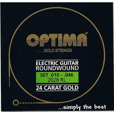 Amazon.com: Optima - Cuerdas para guitarra eléctrica chapada en oro de 24 K  .010-.046 : Instrumentos Musicales