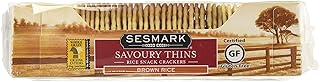 SESMARK FOODS Brown Rice Savory Thins Crackers, 90g